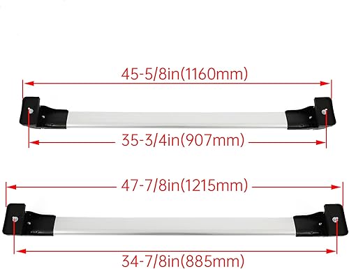 Miniatura 2 de HECASA Barras transversales con cerradura compatibles con Mazda 5 220 libras 2006-2017, portaequipajes, portaequipajes, portaequipajes, rieles