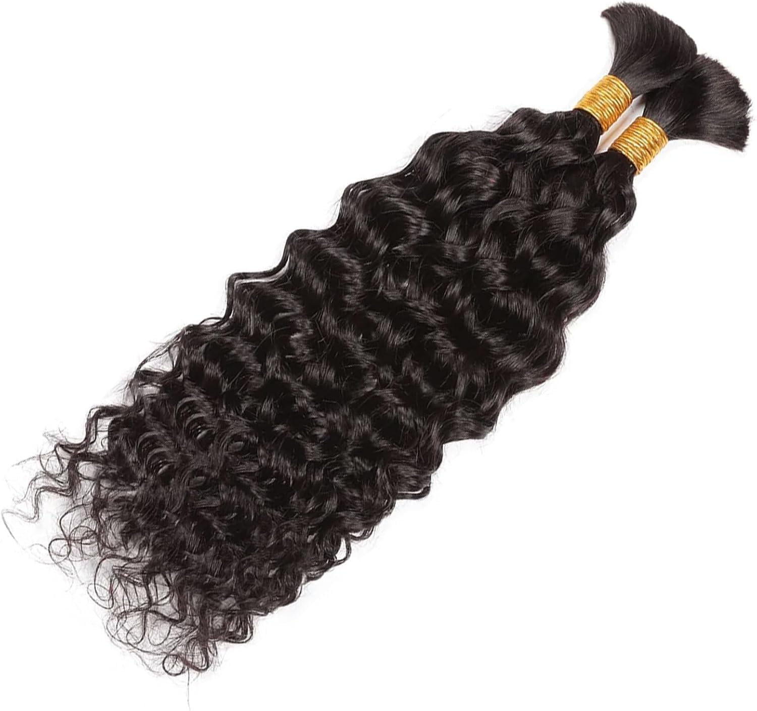 Human Braiding Hair For Boho Braids Deep Water Wave Bulk Human Hair for Braiding 12A Wet and Wavy Curly 100% Human Hair Extensions 1 Bundle 50g Natural Color 24inch