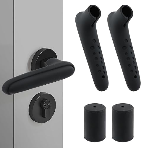 Fundas para manijas de puerta, 2 protectores de silicona de seguridad para manija de puerta, protector de perilla de puerta más grueso, cubierta de