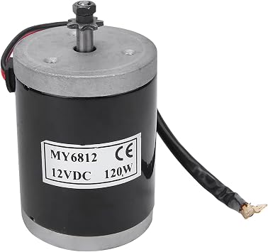 Tbest Brush Motor, High-Speed 12V 120W Small DC Motor with Pulley, DC Motor for Electric Scooter Repairs, Commuters, DIY Projects, Kids and Adults