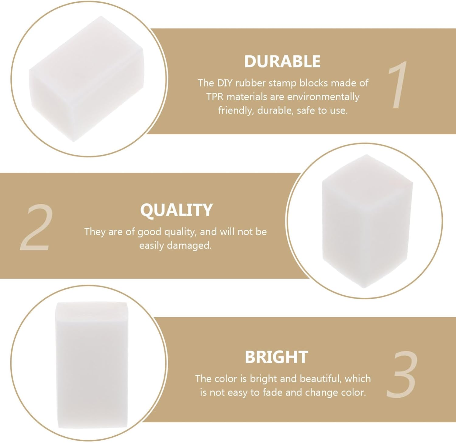 MAGICLULU 4pcs Rubber Carving Blocks DIY Stamp Supplies Soft Thermoplastic Material 4x2.5cm for Handmade Crafting and Professional Engraving