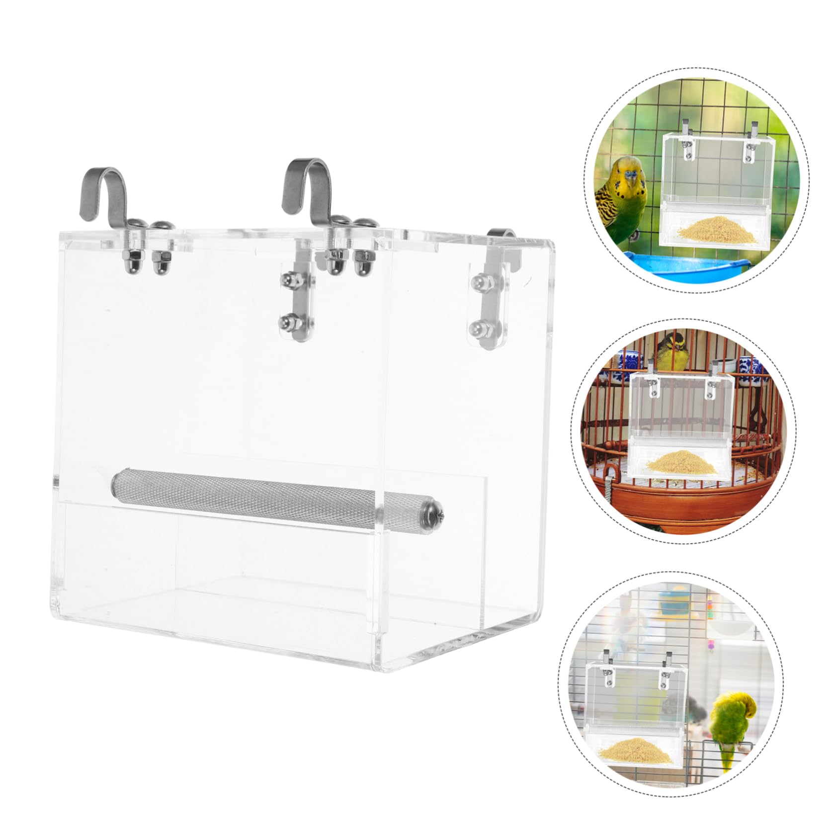 Mangiatoia Automatica per Pappagalli, Ciotola Plastica per Gabbia | Design Sospeso, Pulizia Comoda, per Casa e Piccoli Uccelli, Accessorio per Animali Domestici