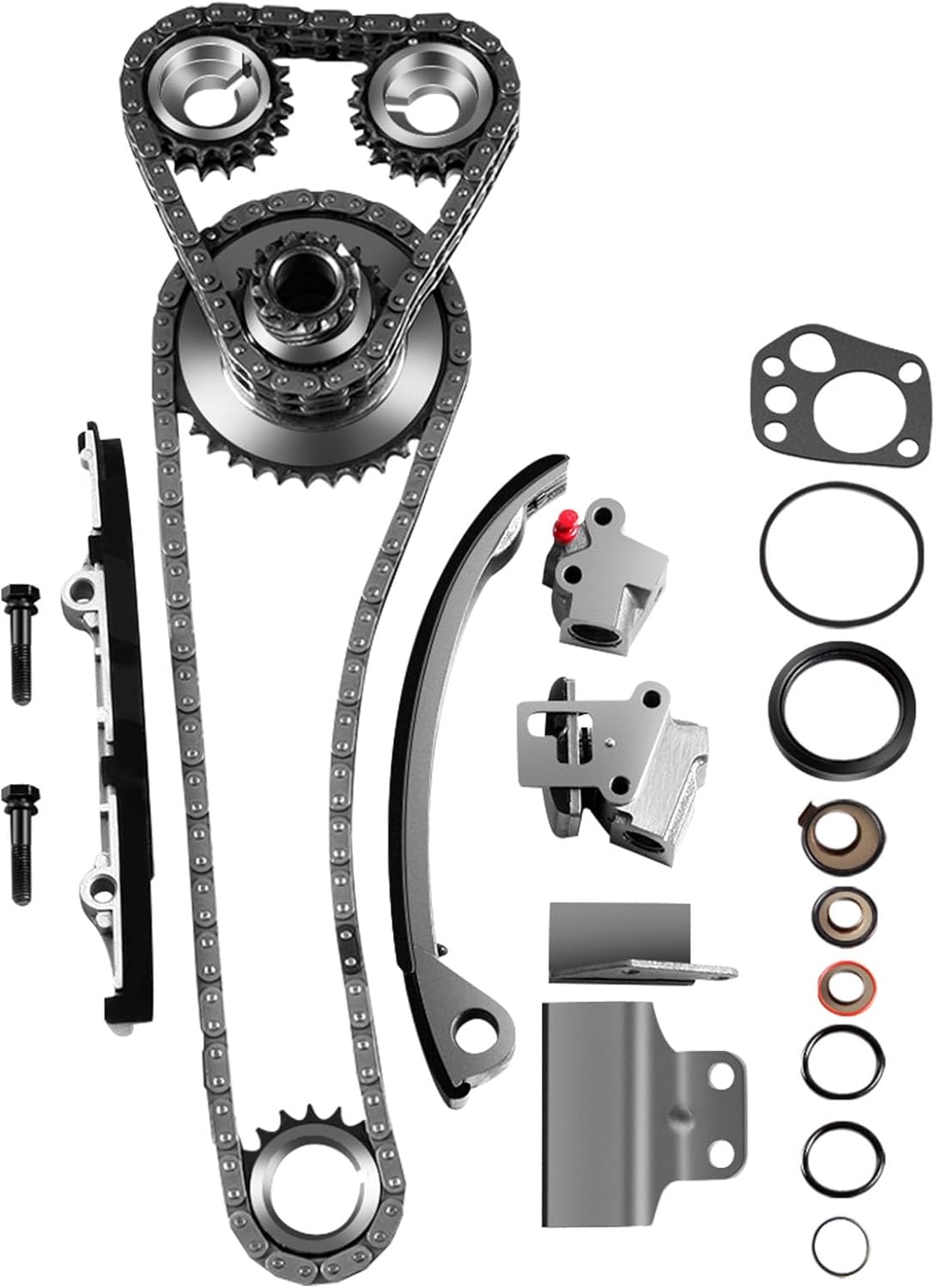 SCITOO Engine Timing Chain Kit W/Tensioner Sprocket Guide Rail Replaces For Nissan 240SX 1991-1998 2.4L 130704E102 130851E401