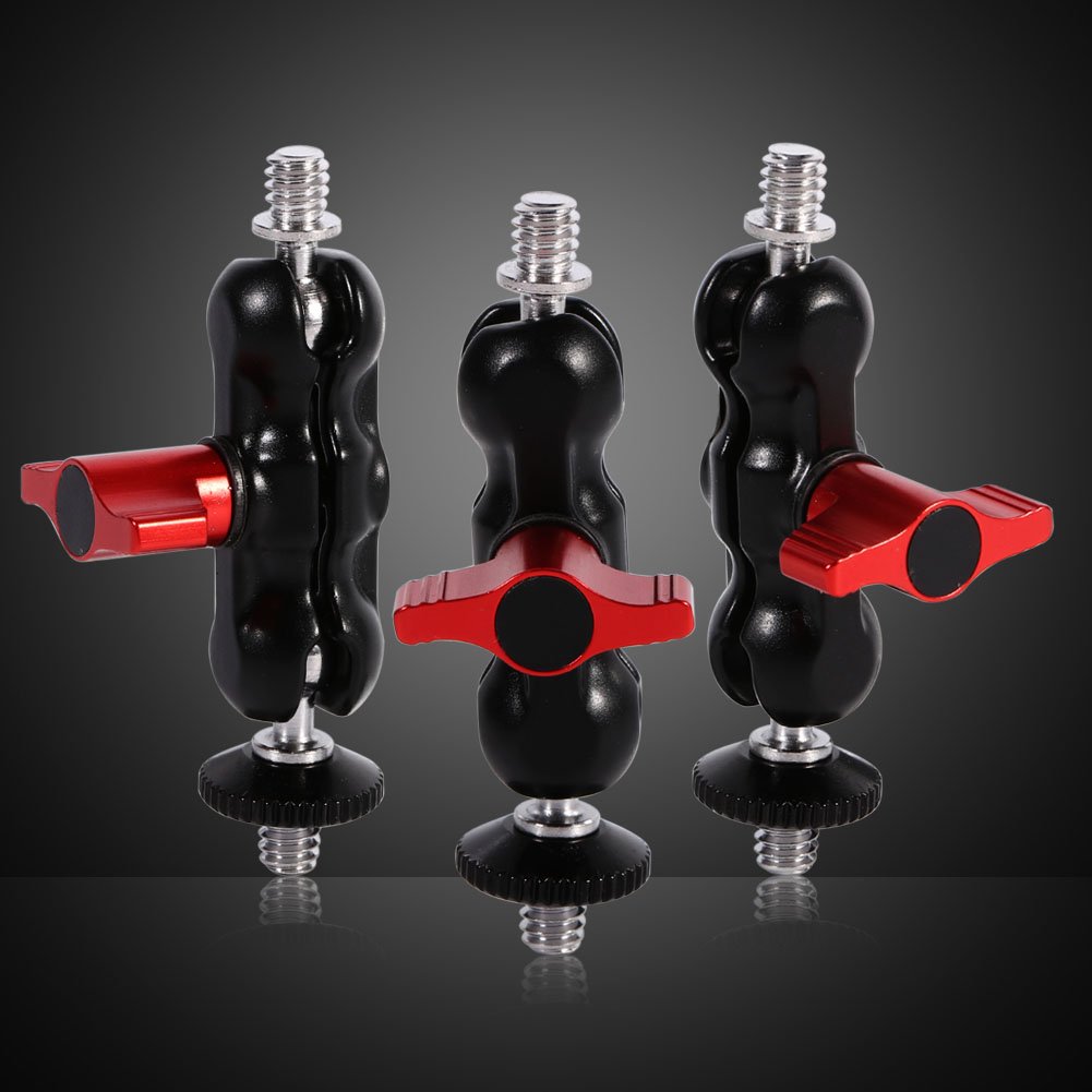Magiczne Ramię do Lustrzanki Cyfrowej, Adapter do Montażu na Ramieniu Wielofunkcyjna Podwójna Głowica Kulowa z Uchwytem na Buty i śrubą 1/4 Cala do Monitora LCD/lampek LED