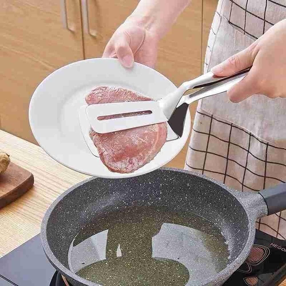 Cooking Tongs 1pc Steel Food Tongs Barbecue Clip Frying Steak Fried Bread Egg Fried Fish Non-Stick Grill Tongs BBQ Kitchen Tongs