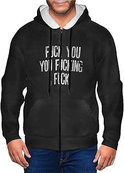 Byoblu Fuck You You Fucking Fuck Hoodies for Men's Zipper Hooded