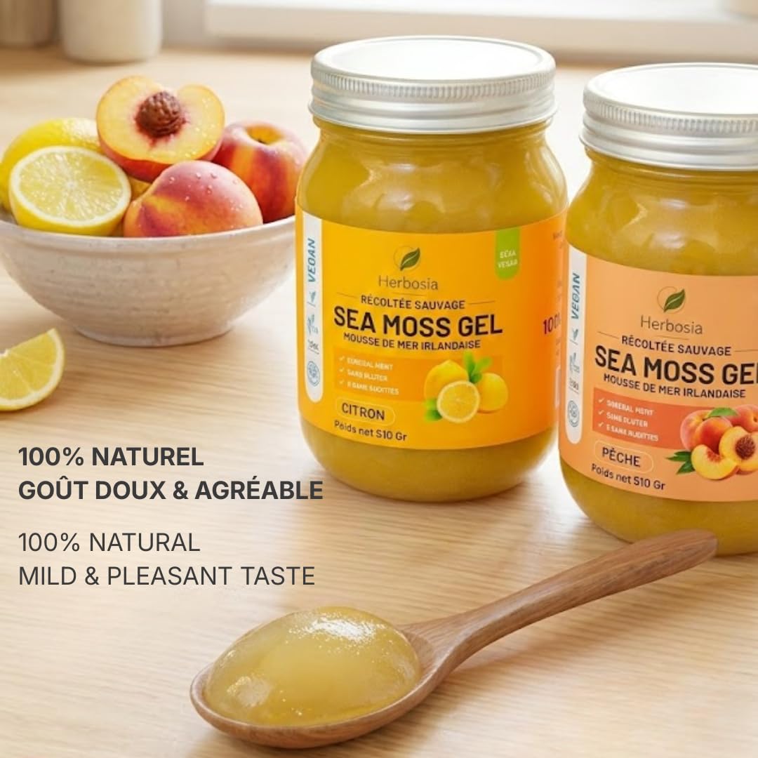 Sea Moss Irisches Gel, 100 % natürlich, wildes Meermoos, vegan, cremige Textur, 510 g (Zitrone)