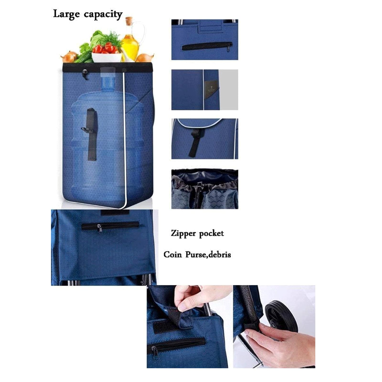 Wózek na zakupy Wózek na zakupy Lekki wózek na zakupy Składany wózek na zakupy Dom Protable Shopping Hand Truck Climb Stairs Hand Truck Koszyk spożywczy Oszczędność miejsca