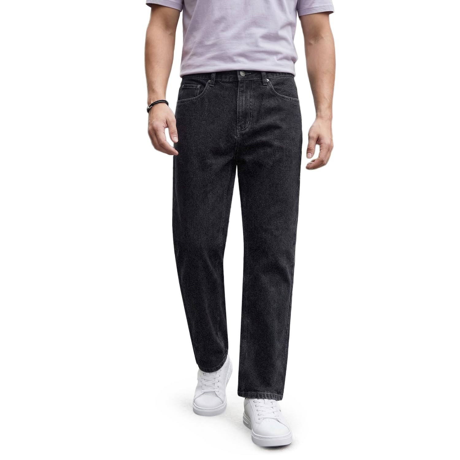 urbano fashion Men's Relaxed Fit Washed Denim Jeans Non-Stretchable-picture-32