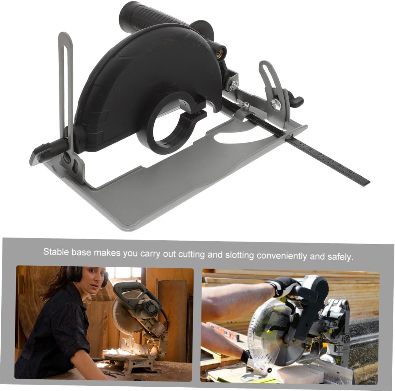 Angle Grinder Cutting Stand with Metal Saw Blades Angle Conversion Base and Guide Ruler for Power Tool Accessories Suitable for Electric Grinder Cutting Tasks