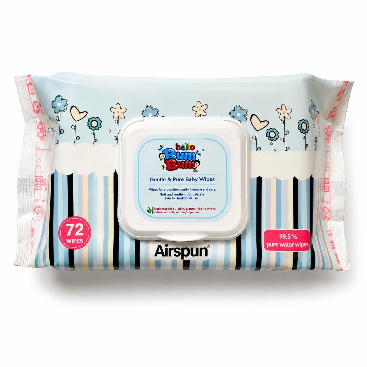 Baby Wipes Pack of 72 | 99.5% Pure Water Wet Wipes for Babies | Soft & Thick Fabric | pH Balanced | Dermatologically Tested | Paraben & Alcohol Free | Gentle Skin Care Wipes-image-16