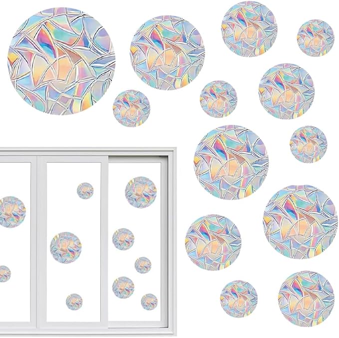 16 Pcs Rainbow Window Clings 3D Rounded Anti-Collision Window Stickers ...