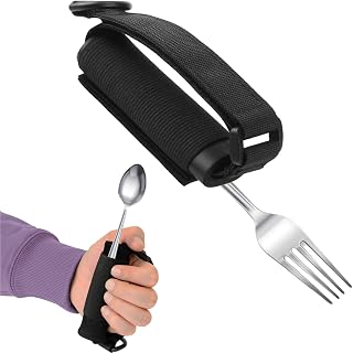 Universal Cuff Utensil Holder, Adjustable Adaptive Aid | Adjustable universal cuff secures utensils and small tools to assist users with limited hand grip during daily tasks.
