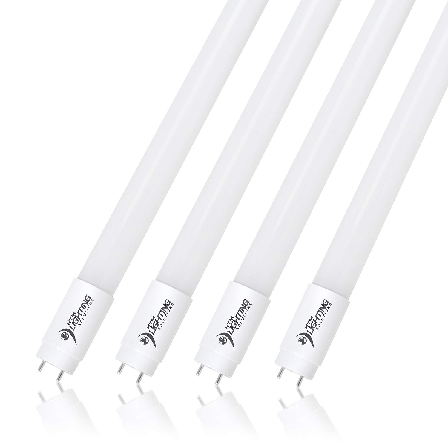 4-Pack of 4ft 18W T8 Hybrid LED Tube Light, 40W Equal, 4000K (Natural White), 2447 lm, Single Ended Connection & Electronic Ballast Friendly, 300° Beam Angle, Frosted Lens, UL Listed & DLC Qualified