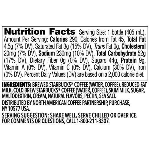 Starbucks Frappuccino Crafted With Cold Brew, Toasted White Chocolate, 13.7oz Bottle