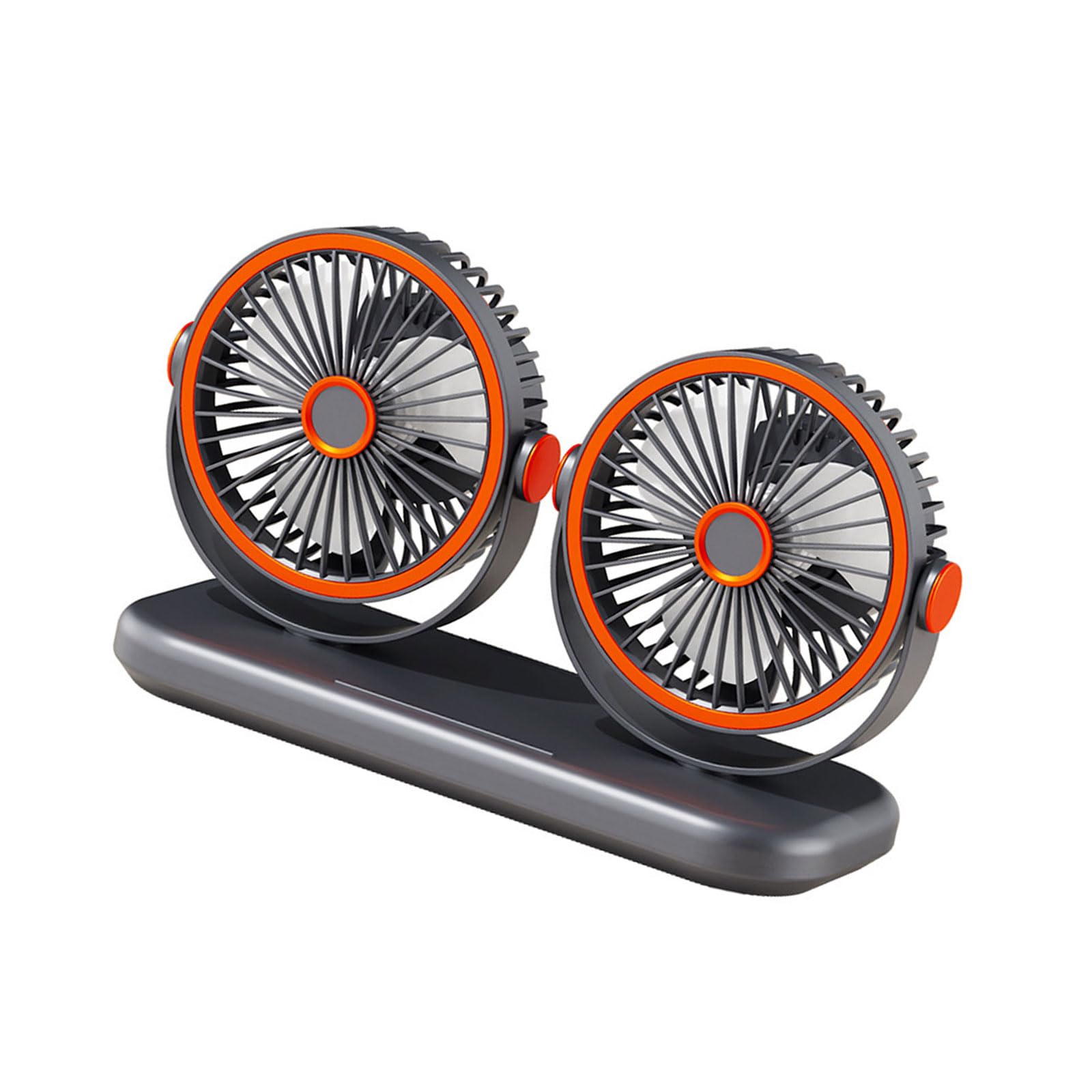 Jazuaiao Rechargeable Twin Head Electric Fan with Customizable Positioning and Quiet Function for Work or Relaxation Flexible Neck Small Fan
