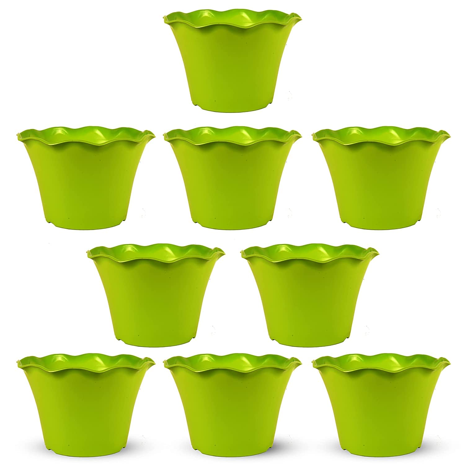 JUSThink Plastic Lotus Pot Set (12 inch), Multicolour for Indoor & Outdoor Gardening Plant for Home Decor & Garden Decor Plant. (Green, Pack of 9) (B0BT9BZH1M) Amazon Price History, Amazon Price Tracker