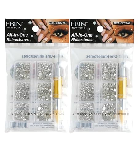 2X All-in-One Rhinestone (Crystal) Bundle by EBIN NEW YORK – Red, Diamond, Black, Silver Rhinestones and Crafting –Premium Bedazzling Gems for Customizing and DIY Projects – Gift Set (2 Items)