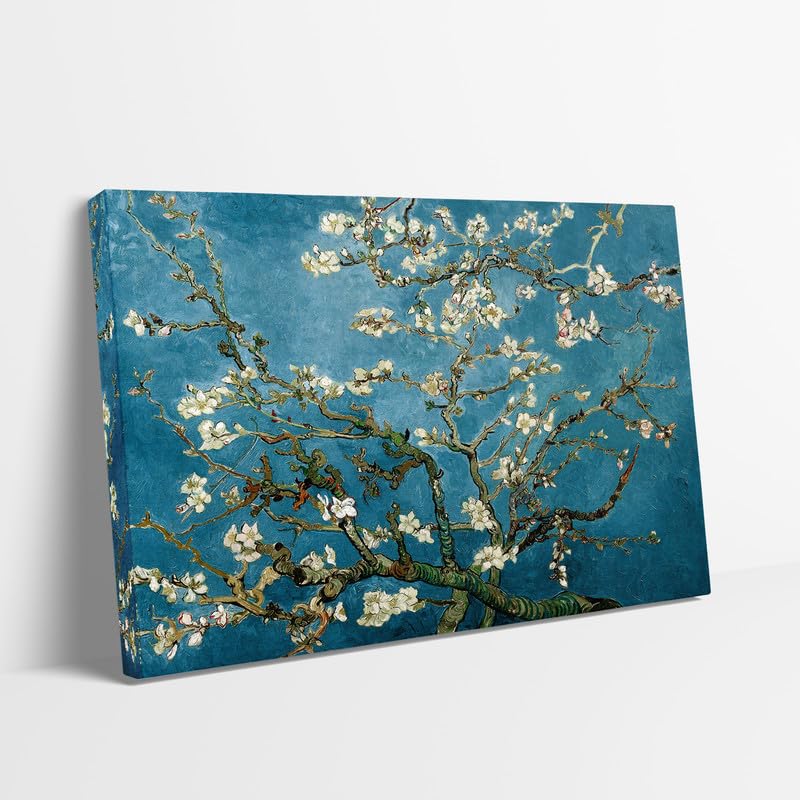 KAWAHONE Van Gogh Famous Oil Paintings Reproduction Flowers Pictures on Canvas Wall Art, Apricot Blossoms on Branch by Vincent Van Gogh Paintings Reproduction Abstract Artwork for Wall Decor