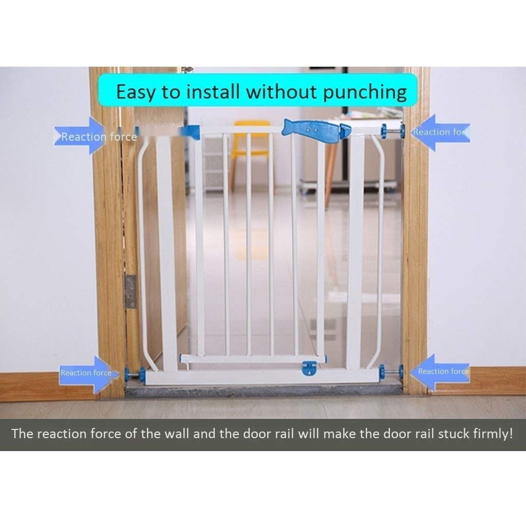 Pet Imparare a Gates Di Sicurezza Pressione Fit Metallo Porta Di Sicurezza Bianca per Porte Scale Allungabili Staircase-Balaustro/High 72Cm/65-72Cm