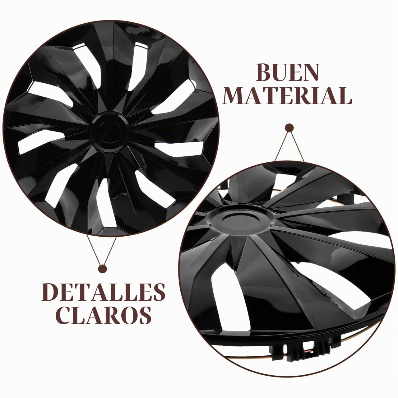 ULTECHNOVO Tapacubos De Coche De 16.37 Pulgadas Cubiertas De Cubo De Rueda De Plástico para Instalación Sin Herramientas Accesorios Exteriores para SUV Y Reemplazo De Tapacubos