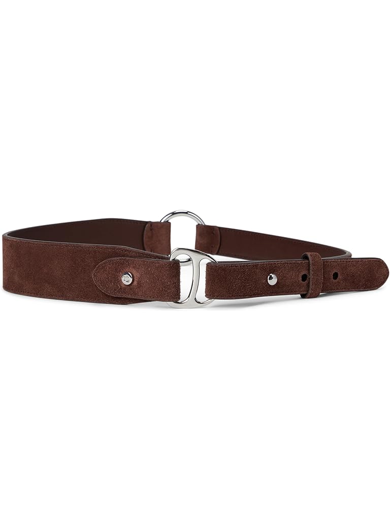 Black Lauren Ralph Lauren Equestrian D-Ring Suede Belt