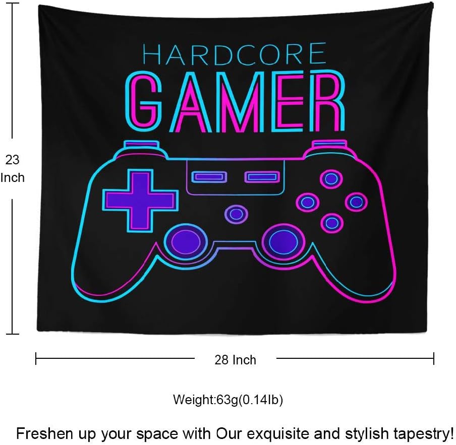 GALMAXS7 Game Wall Tapestry, Controller Graphic Game Button Tapestry 28x23 Inches Wall Art Tapestries Hanging for Dorm Room Living Home Decorative