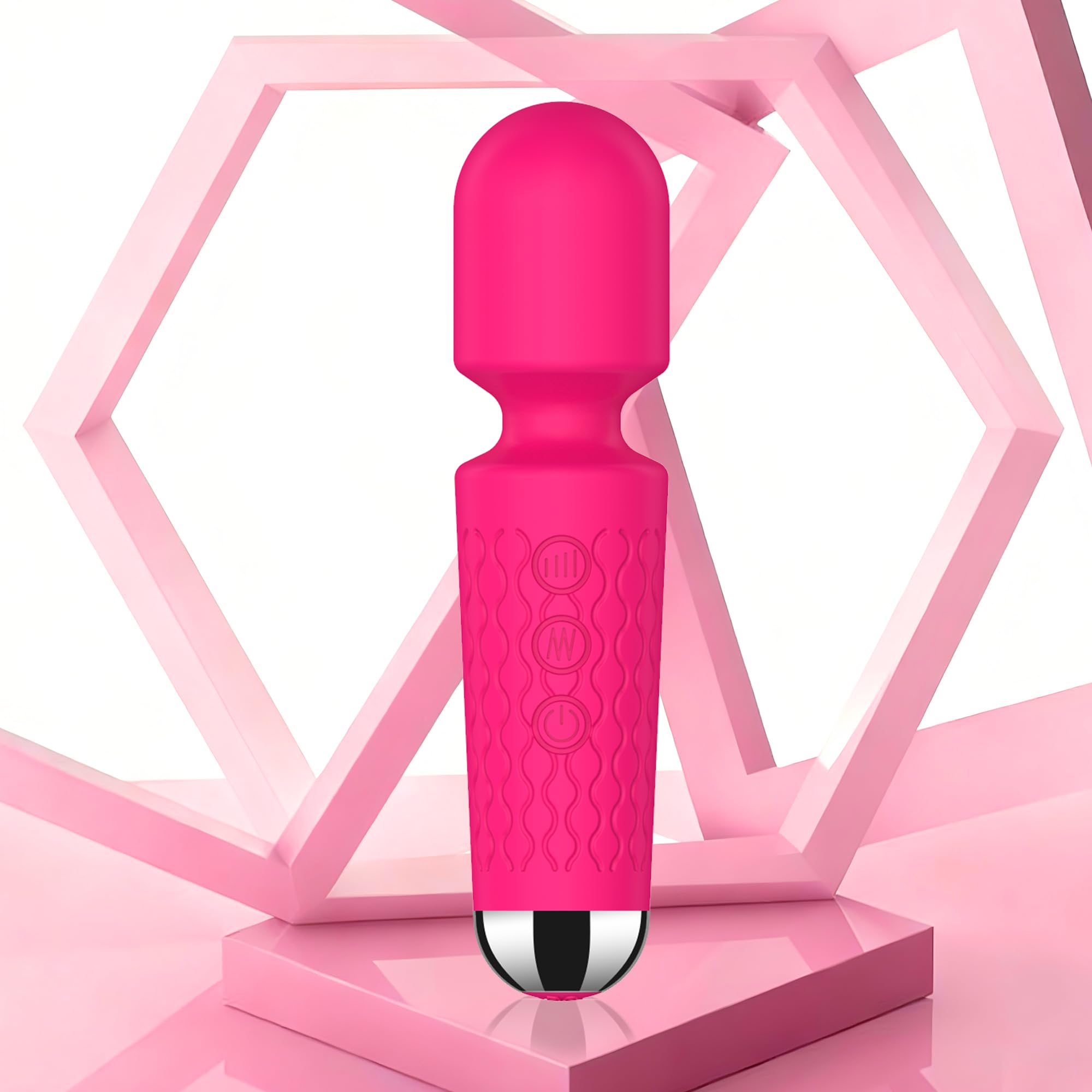 Handheld Cordless Mini Massager, Powerful Quiet with Waterproof, 20 Modes &amp; 8 Speeds Vibration Wand for Back Neck Shoulders, Muscle Soreness Relief &amp; Recovery (Red)