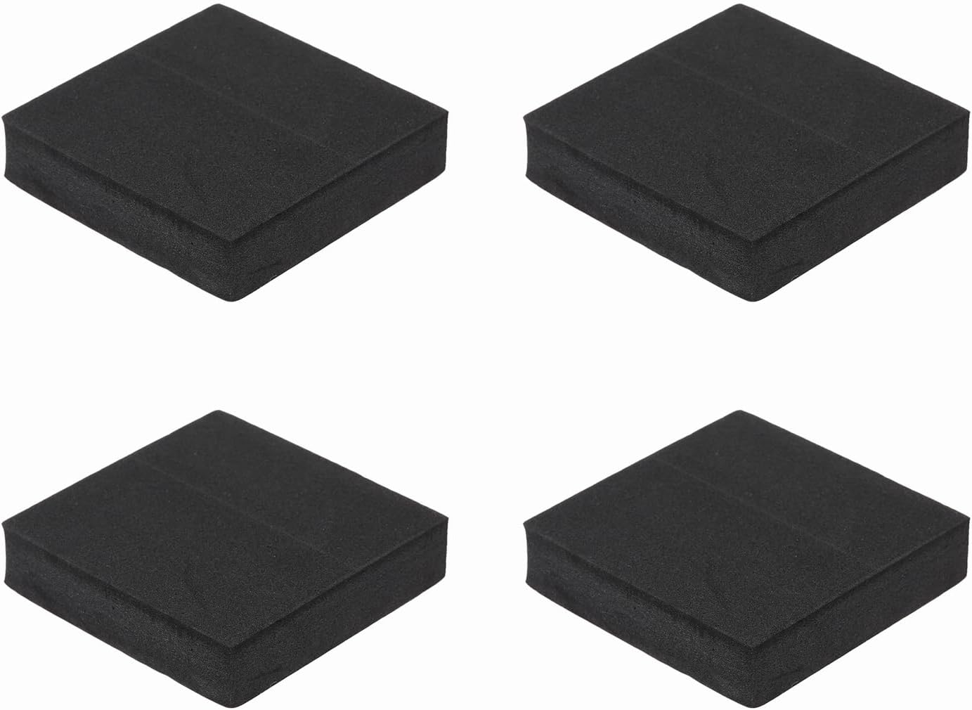 – sourcing map Single Sided Speaker Isolation Pads, 60mmx60mmx15mm Square Black Non Slip EVA Acoustic Foam Pads Feet Anti-Vibration Base for Decks Speaker Subwoofer HiFi Sound System, Pack of 4