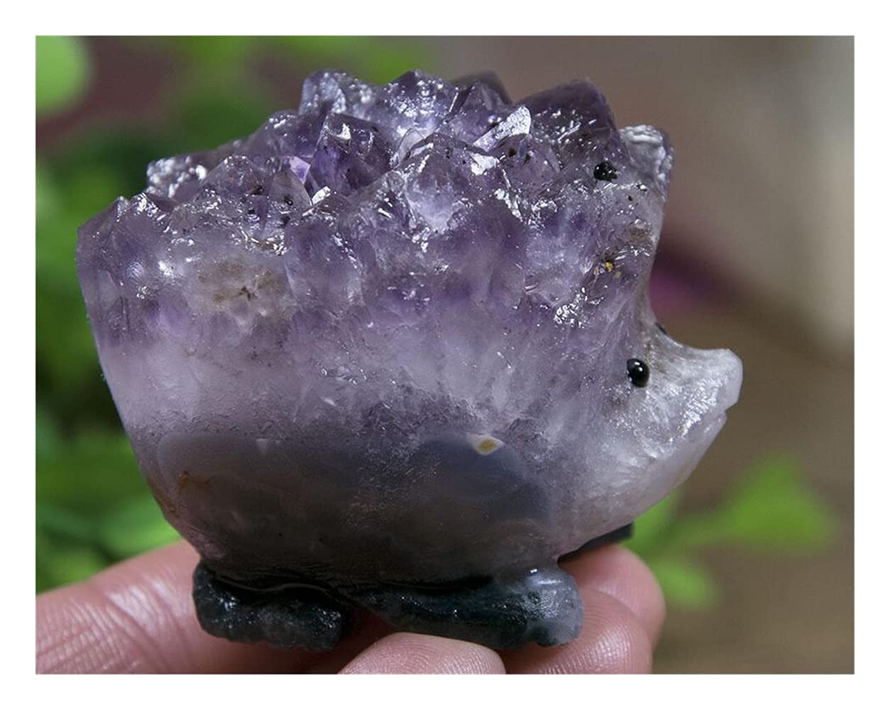 Salud y hogar Cristal violeta natural talla un grupo de erizo
