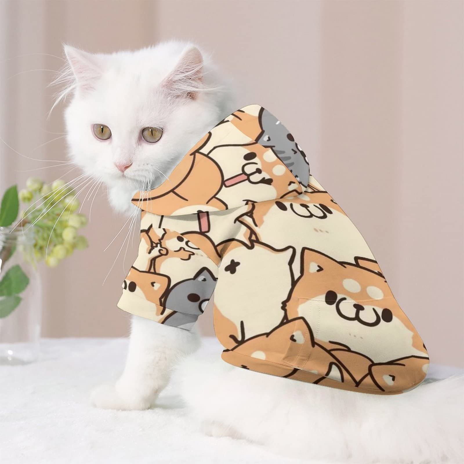 ペット 冬用服 防寒着 犬 猫 パーカー 帽子付き Amazon | ペット服 ボンレス 犬 と ボンレス 猫 イラスト 犬服