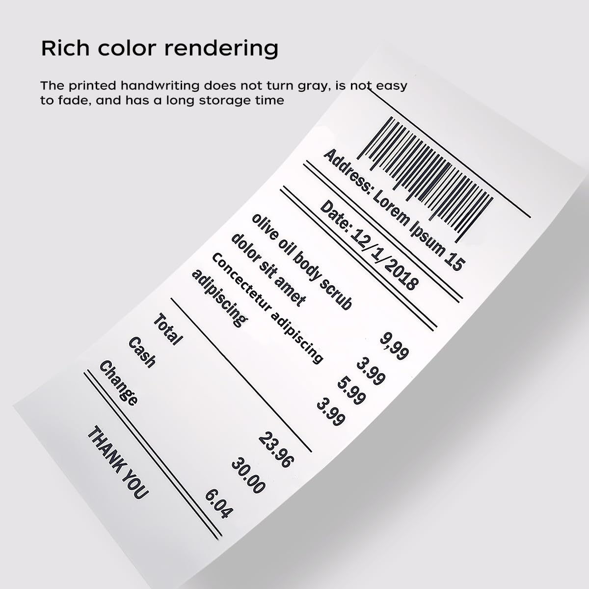 6 rolek papieru termicznego klasy premium, 80 x 80 mm, rolki kasowe, do drukarki EPOS, terminala POS i systemu kasowego, rdzeń papieru: Ø 13 mm, nie zawiera BPA, kolor biały