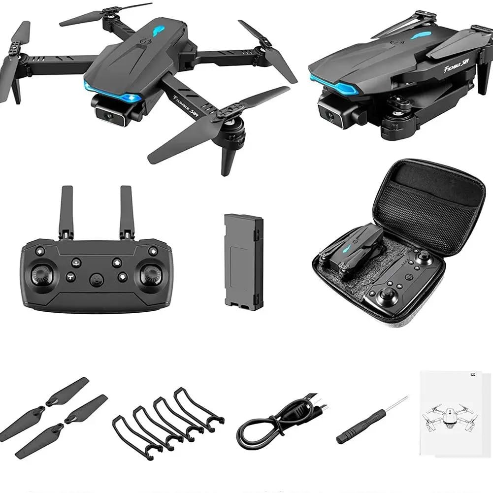 S89 Drone with 4K Uav HD Dual Camera, Smart Hover, Wi-Fi FPV RC Quadcopter Gravity Sensor, One-Key Take-Off and Landing Return, Dual Wi-Fi Headless Mode