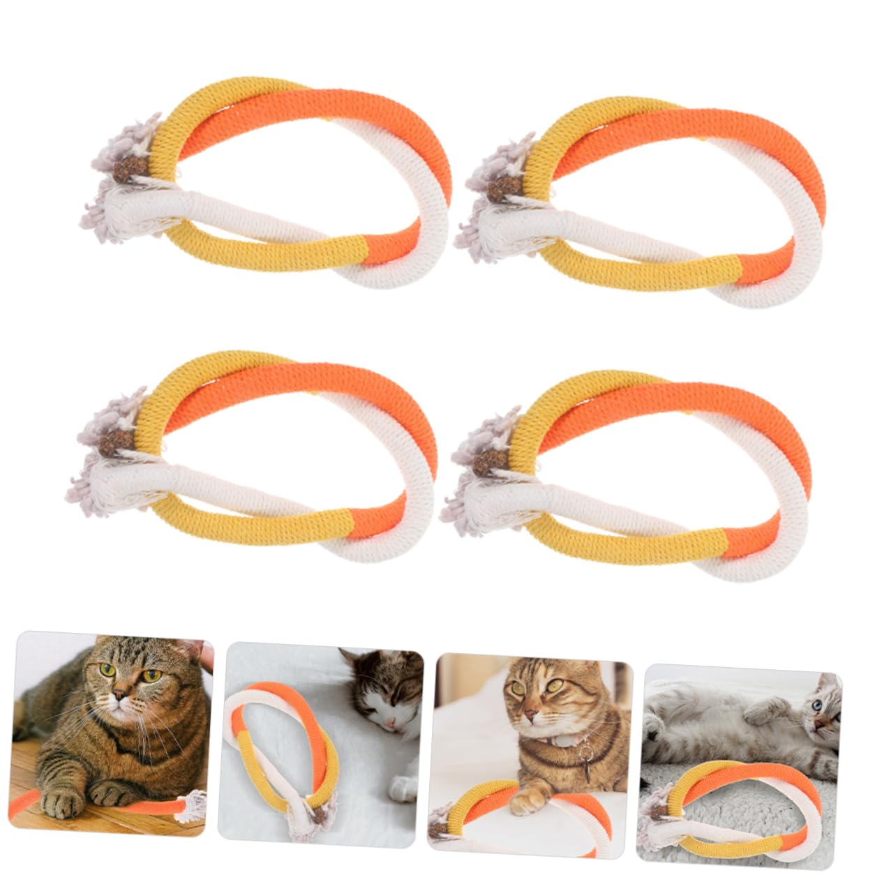 POPETPOP 20 Pièces Corde à mâcher pour Chat Interactive Cat Toy Catnip Jouets pour Chats grincements de Dents de Chat Jouets Mordre Jouet pour Animaux de Compagnie Menthe