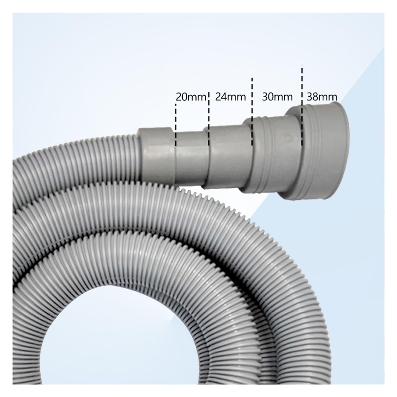1 Pieza Que Incluye Tubo Corrugado Flexible, Adaptador De Extensión Y Abrazadera De Manguera | Tubo Desagüe for Lavadora Y Lavavajillas(Outlet Hose-5M)