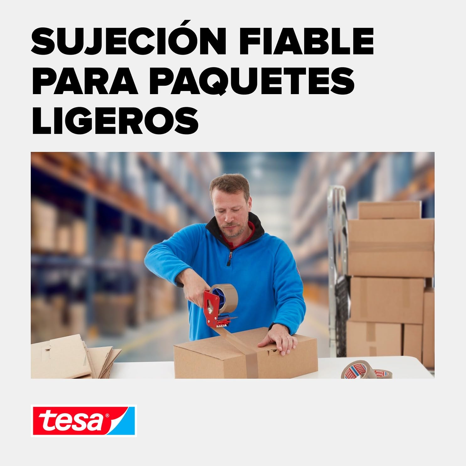 tesa pack - Cinta Adhesiva Universal para Embalar, Sellar y Empaquetar - Resistente al Desgarro y a los Rayos UV - 66 m x 50 mm - Paquete de 6 Rollos - Marrón