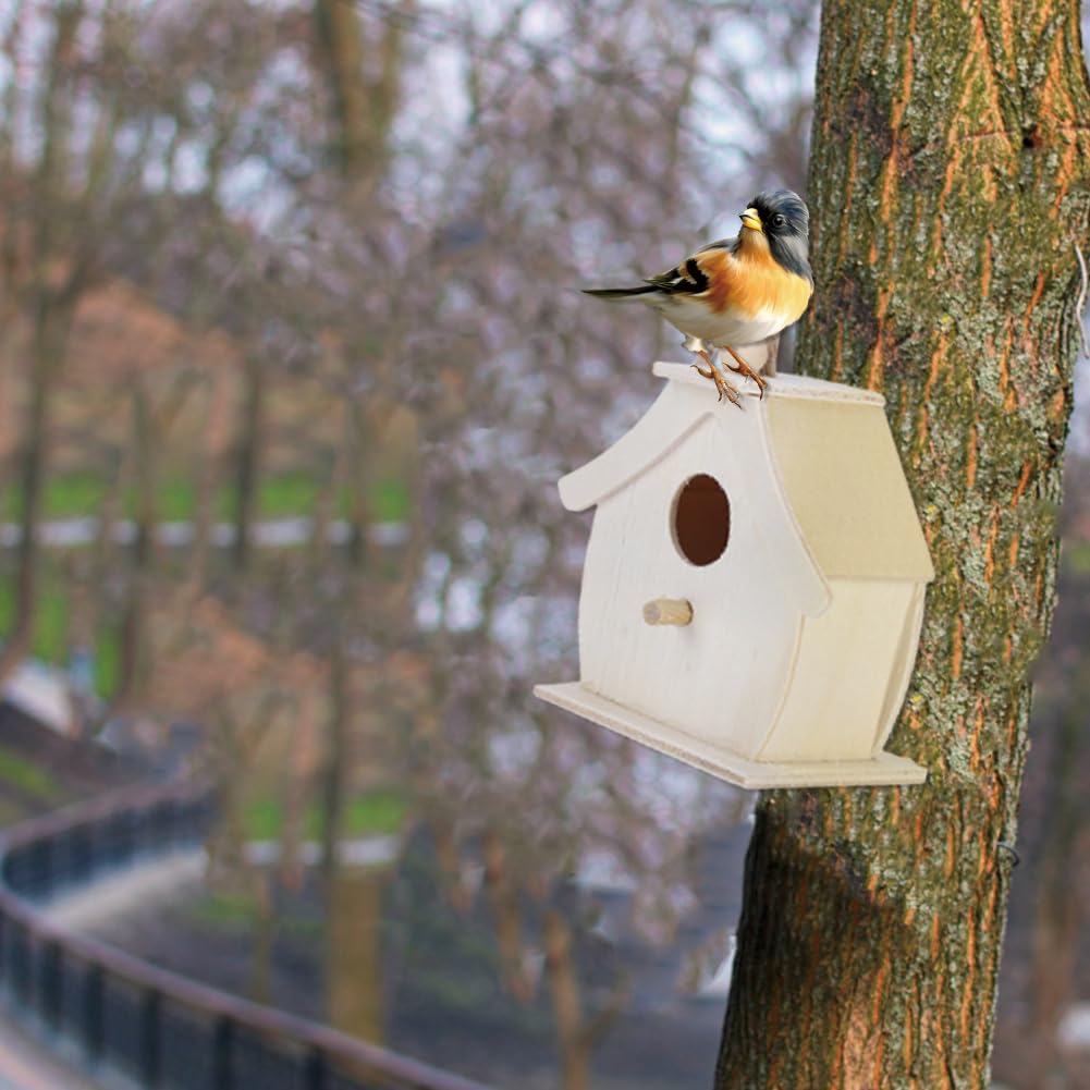 Casetta Per Uccelli In Legno Da Appendere - Mangiatoia Per Uccellini Selvatici Da Esterno Verniciabile - Foto 4