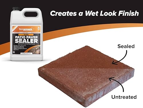 Miniatura 2 de Sellador de adoquines de patio brillante, aspecto húmedo, 2.5 galones, sellador transparente a base de agua para superficies de piedra natural