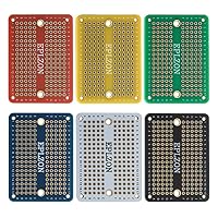 EPLZON Prototype Board Lötbares Breadboard Doppelseitig Leiterplatte PCB Circuit Board zum Schweißen von,DIY elektronische Artikel,Mehrfarbig(Packung mit 6 Stück)