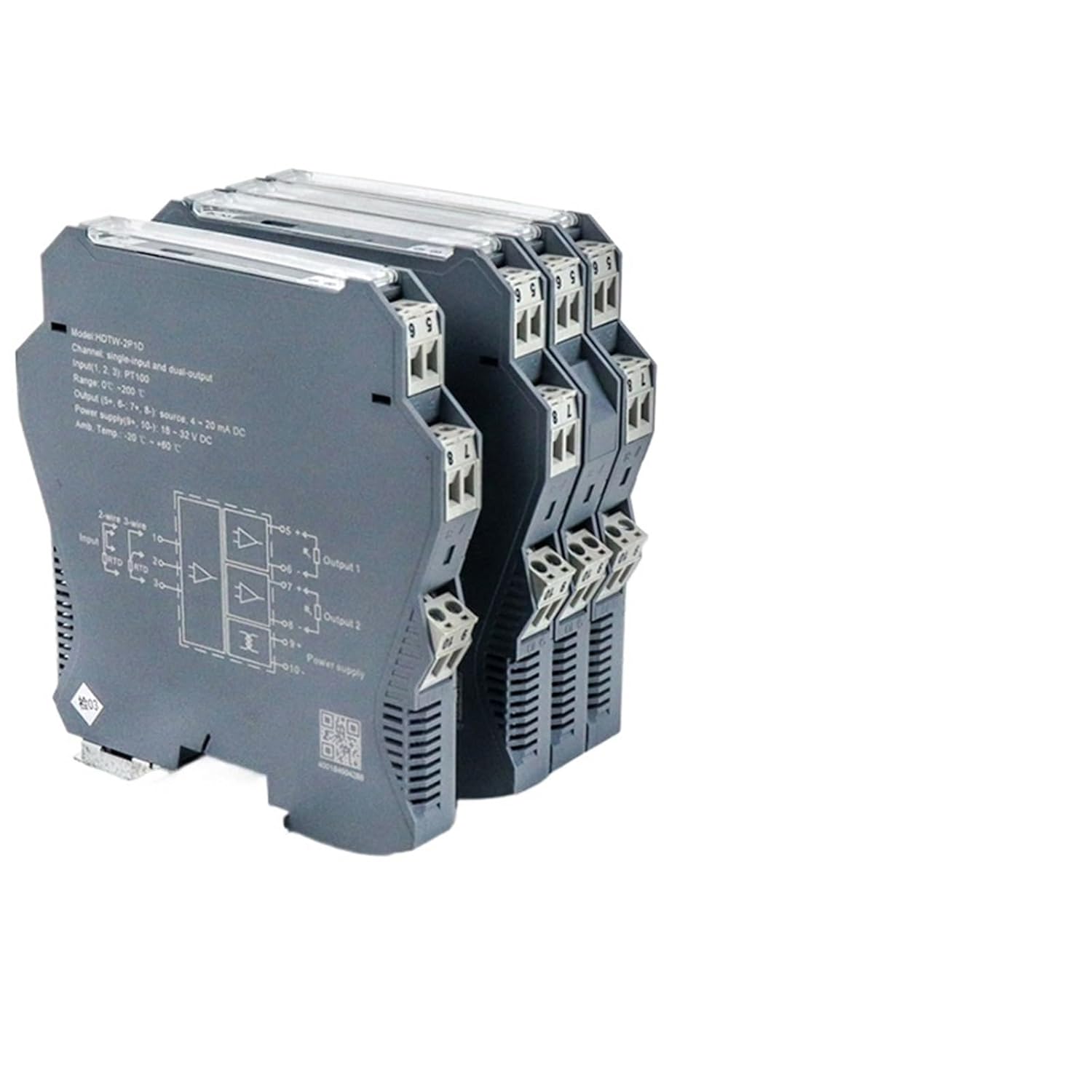 Dual Channel Analog 4-20mA Ex Isolated Barrier Intrinsic Safety Barrier Signal Converter(Temp 1 in 2 Out)