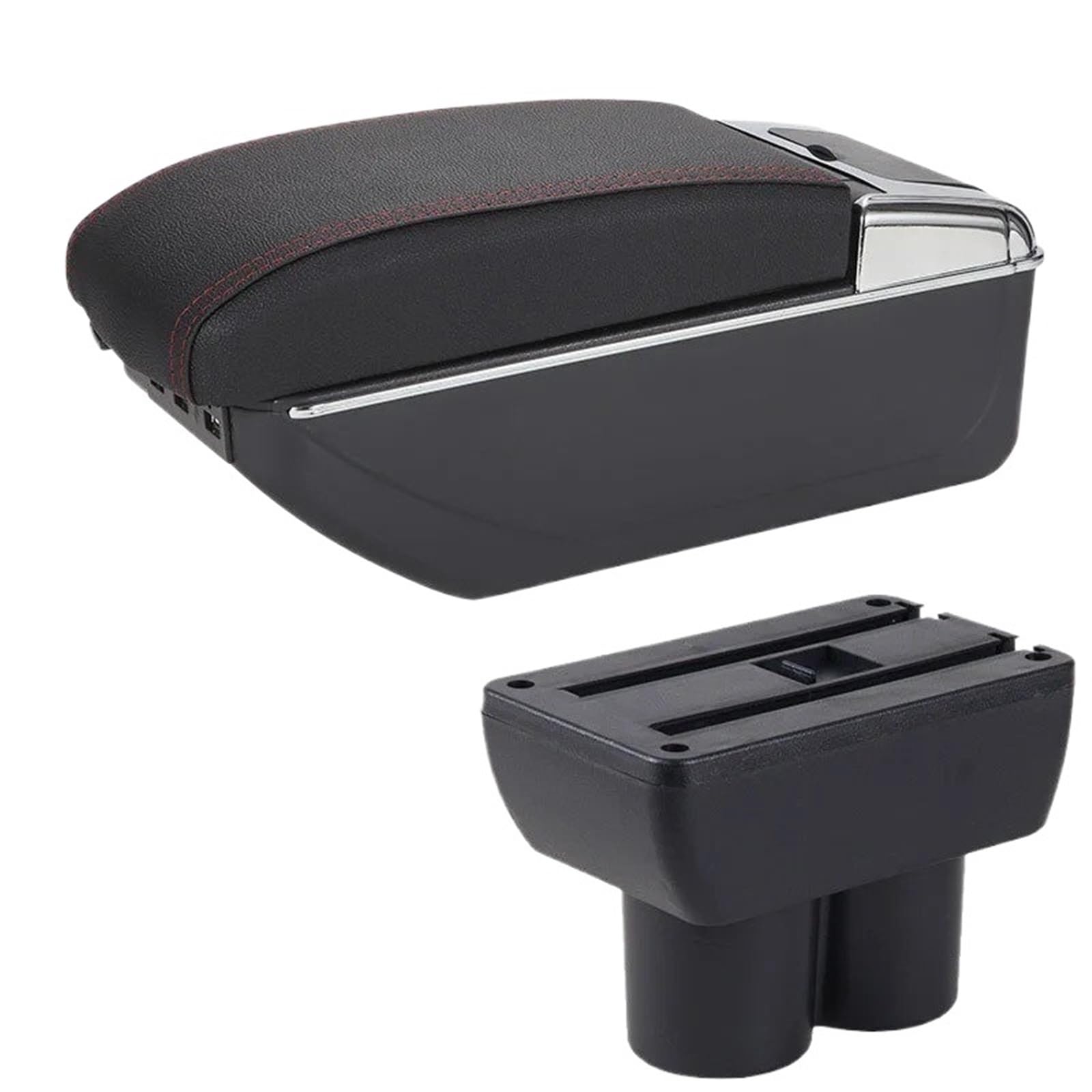 Hguvsjd Armrest Box For Suzuki For Jimny JB23 JB43 1999-2017 Armrest Retrofit Parts Storage Box Accessorie Car Armrests(B Black red 7USB)