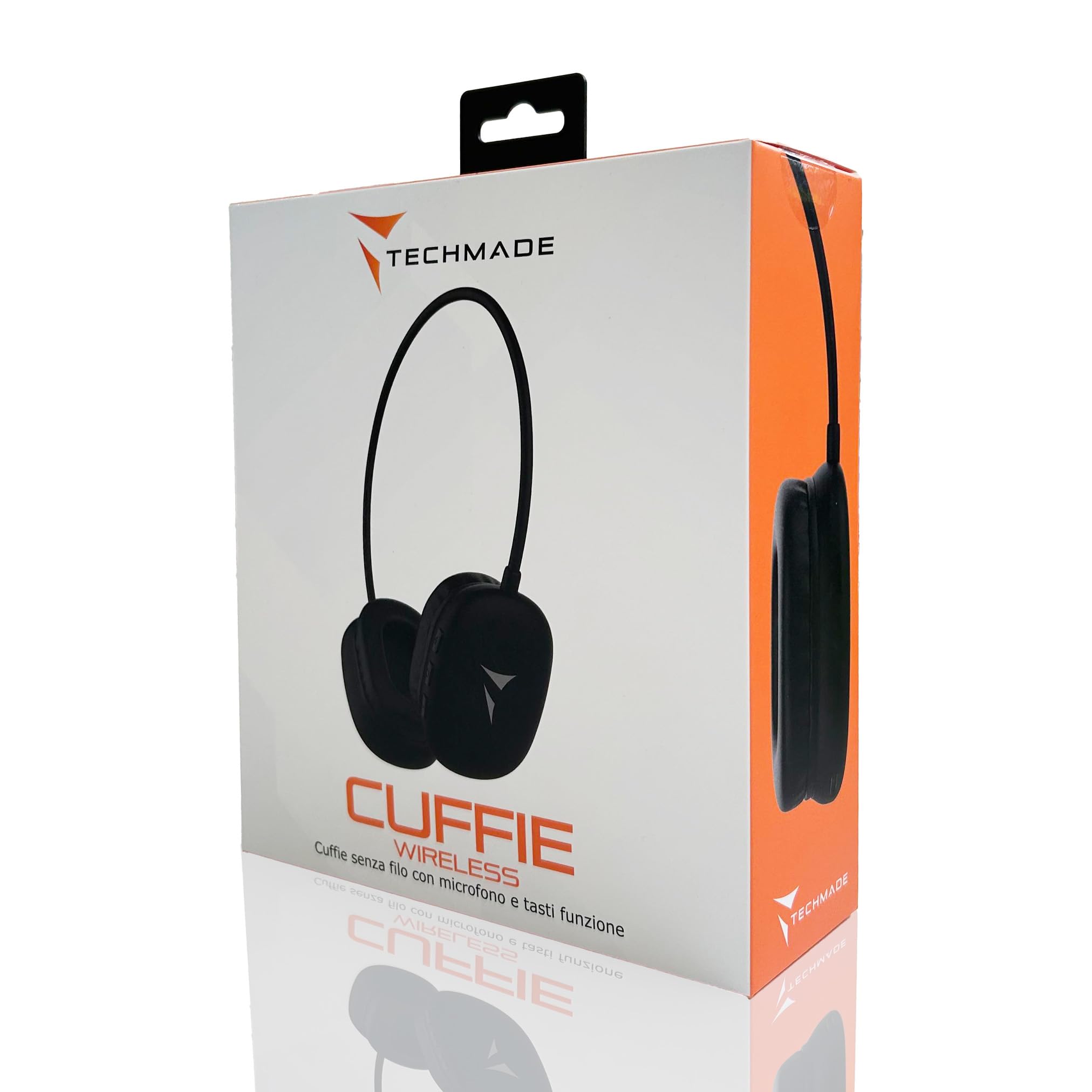 TECHMADE Mini Cuffie Wireless Bluetooth 5.4 Compatte con Jack 3.5 mm Audio Stereo USB-C NERO