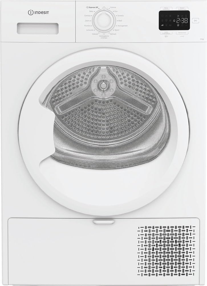 Indesit C YD 83D WW IT – Asciugatrice 8 Kg A Pompa di Calore, Libera Installazione, Classe D, Filtro 2 In 1, Ciclo Veloce, Cotone Eco, Refresh. 84,6 x 59,8 x 54,5 cm