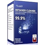 Retainer Cleaner Tablets - 4 Months Supply, Cleaning Tablets for Denture Aligners Invisalign, Mouth Guard Night Guard Cleaner, Remove Odors, Discoloration, Stains & Plaque, Mint
