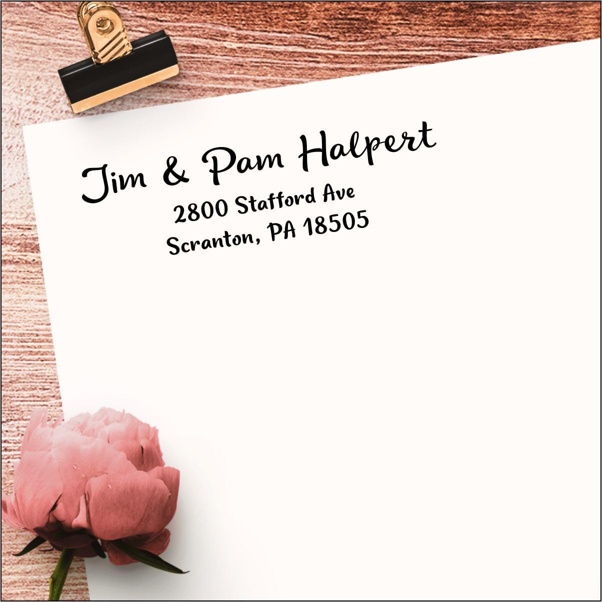 Fun and Funky Custom Personalized Self Inking Return Address Stamp - Great Wedding, Bridal Shower, Housewarming, Teacher, or Real Estate Client Gift