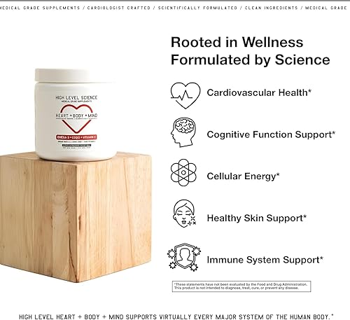 Miniatura 2 de High Level Omega 3, CoQ10 y vitamina E, soporte para el corazón, el cuerpo y la mente con aceite de pescado, coenzima Q10, cera de abeja