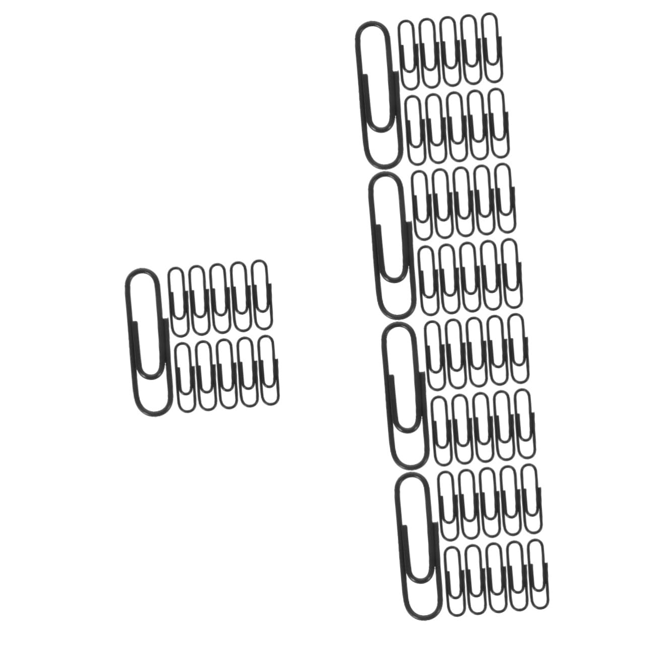jojofuny 5 Sätze Paperclip Briefpapier kleine Büroklammer Dokumentclips Binder Büroklammer Dokumentpapierclips Dekorative Papierklamme Büroklammern für Akte Eisen Black