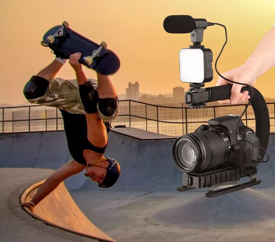Image of Scizor Stabilizer U-Grip C-Shape Hand Grip Holder Camera Mount Handheld Bracket Rig Microphone Phone Holder for Smartphone Camera Vlogging Video Recording