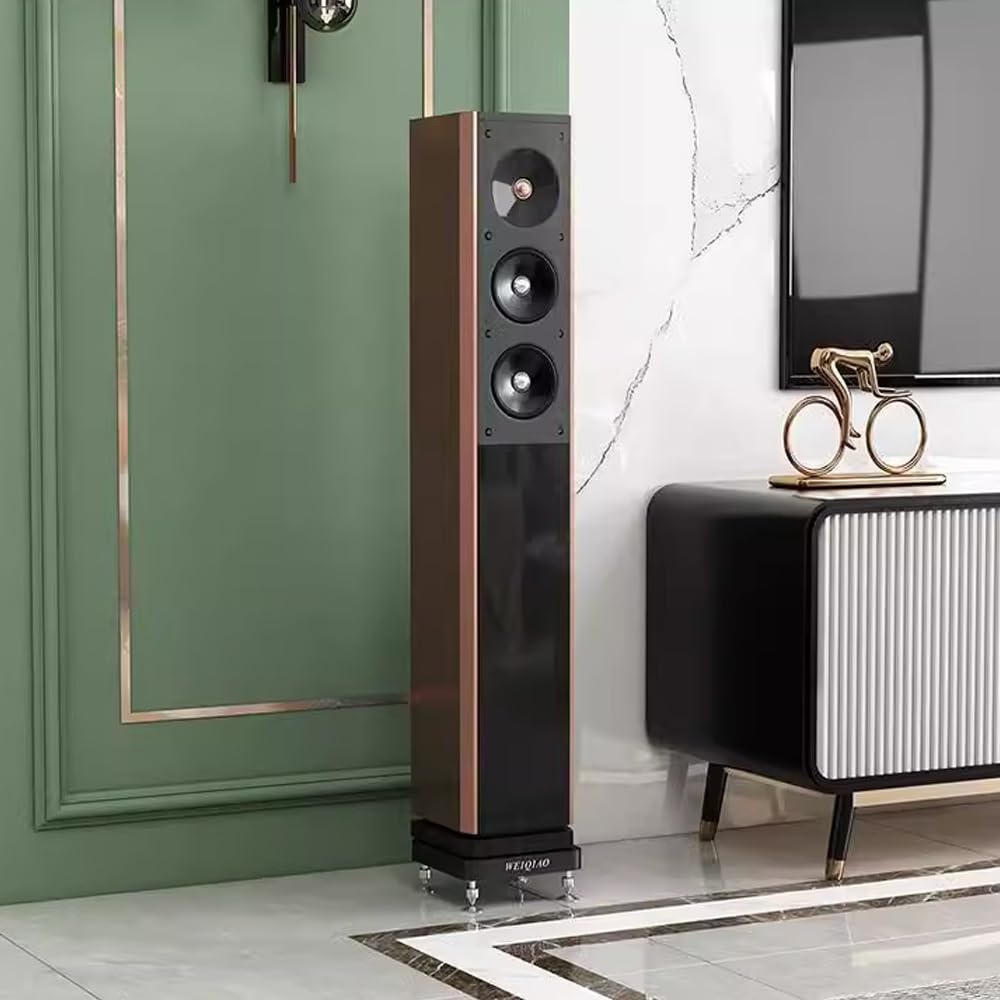 Stojak na sprzęt audio-wideo, 1-poziomowy, mały stojak na sprzęt audio-wideo, stojak na sprzęt stereo HiFi, stojak na odtwarzacz CD, półka narożna z kółkami do salonu (podnóżki, 30 * 30 cm)
