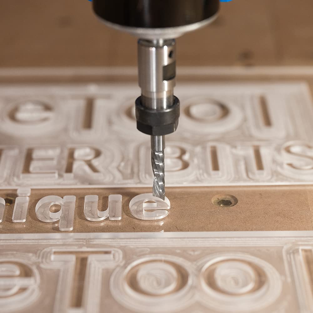 SpeTool 2 Stück Alu Fräser 8mm Schaft Einschneider VHM Fräser 32mm Schnittlänge Hartmetall Schaftfräser CNC Fräser Holz Für Oberfräse für Metall Aluminium Acryl Kunststoff